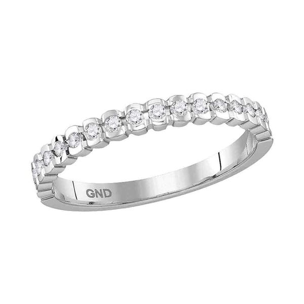 Machine Set Diamond Band Ring 1/4 Cttw 14kt White Gold