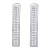 Image 1 : Diamond Double Row Hoop Earrings 1/5 Cttw 10kt White Gold