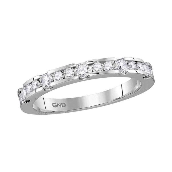 Diamond Wedding Band Ring 1/2 Cttw 14kt White Gold