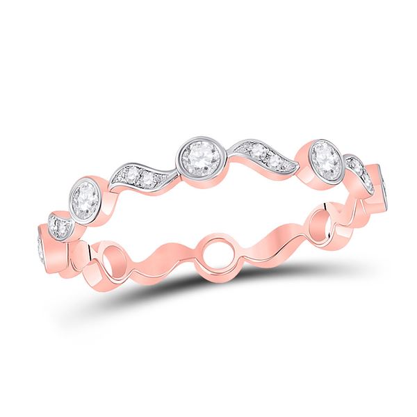 Diamond Stackable Band Ring 1/4 Cttw 10kt Rose Gold