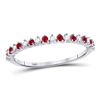 Image 1 : Ruby Diamond Stackable Band Ring 1/4 Cttw 10kt White Gold