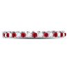 Image 2 : Ruby Diamond Stackable Band Ring 1/4 Cttw 10kt White Gold