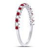 Image 3 : Ruby Diamond Stackable Band Ring 1/4 Cttw 10kt White Gold