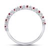 Image 4 : Ruby Diamond Stackable Band Ring 1/4 Cttw 10kt White Gold