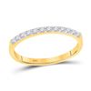 Image 1 : Pave-set Diamond Single Row Wedding Band 1/4 Cttw 14kt Yellow Gold