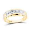 Image 1 : Mens Diamond Single Row Band Ring 1/4 Cttw 10kt Two-tone Gold