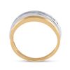 Image 3 : Mens Diamond Single Row Band Ring 1/4 Cttw 10kt Two-tone Gold