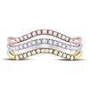 Image 2 : Diamond Triple Row Band Ring 1/4 Cttw 10kt Tri-Tone Gold