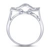 Image 4 : Sterling Silver Mens Diamond Domed Rectangle Cluster Ring 1/8 Cttw Sterling Silver