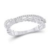 Image 1 : Baguette Diamond Crossover Band Ring 1/3 Cttw 14kt White Gold