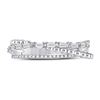 Image 2 : Baguette Diamond Crossover Band Ring 1/3 Cttw 14kt White Gold