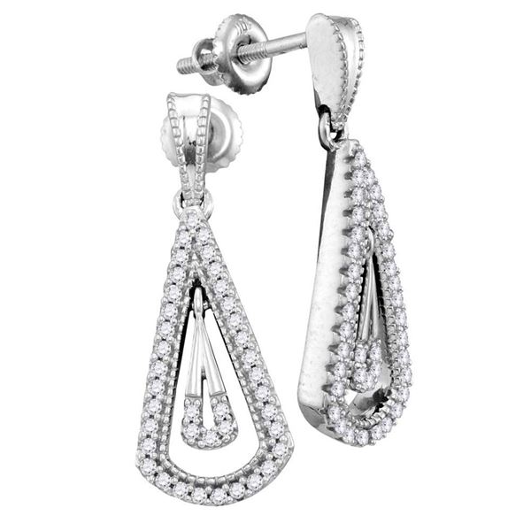 Diamond Dangle Earrings 1/4 Cttw 10kt White Gold