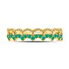 Image 2 : Emerald Scalloped Stackable Band Ring 1/4 Cttw 10kt Yellow Gold