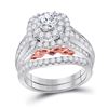 Image 1 : Diamond Bridal Wedding Ring Band Set 2 Cttw 14kt Two-tone Gold