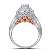 Image 2 : Diamond Bridal Wedding Ring Band Set 2 Cttw 14kt Two-tone Gold