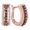 Image 1 : Pave Hoop Earrings 1/2 Cttw 10k Rose Gold