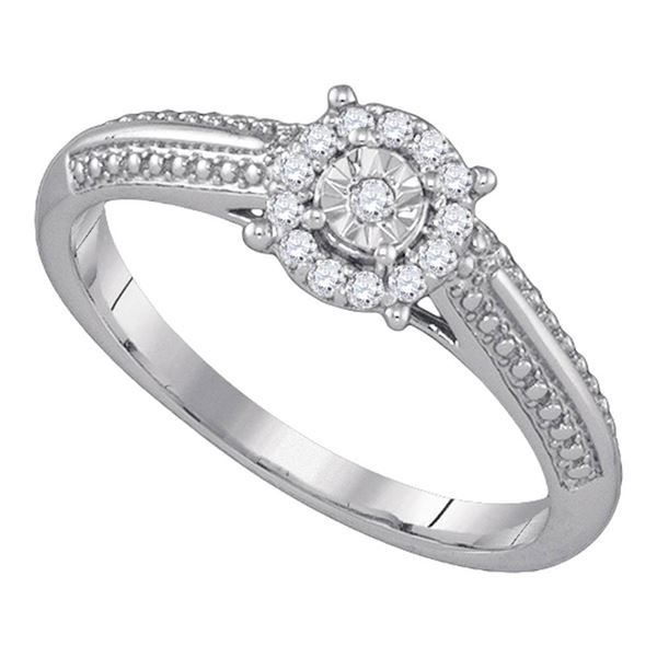 Diamond Cluster Promise Ring 1/10 Cttw 10kt White Gold