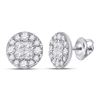 Image 1 : Princess Diamond Cluster Earrings 1 Cttw 14kt White Gold