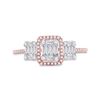 Image 2 : Baguette Diamond Triple Cluster Ring 3/8 Cttw 14kt Rose Gold