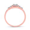 Image 4 : Baguette Diamond Triple Cluster Ring 3/8 Cttw 14kt Rose Gold