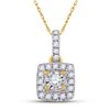 Image 1 : Diamond Square Pendant 1/6 Cttw 10kt Yellow Gold