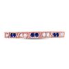 Image 2 : Blue Sapphire Diamond Milgrain Stackable Band Ring 1/4 Cttw 10kt Rose Gold