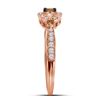 Image 2 : Brown Diamond Solitaire Ring 1/2 Cttw 10kt Rose Gold