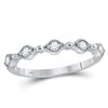 Image 1 : Diamond Stackable Band Ring 1/8 Cttw 10kt White Gold