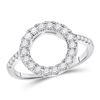 Image 1 : Diamond Wrap Ring Guard Enhancer 1/2 Cttw 14kt White Gold