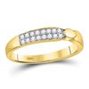 Image 3 : His Hers Diamond Solitaire Matching Wedding Set 1 Cttw 14kt Yellow Gold