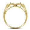 Image 3 : Mens Diamond Curved Octagon Cluster Ring 1/3 Cttw 10kt Yellow Gold