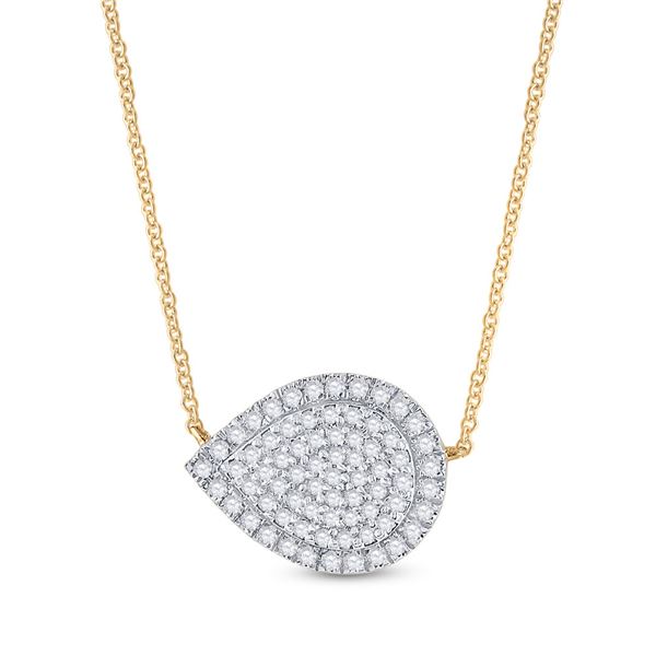 Diamond Teardrop Necklace 1/4 Cttw 10kt Yellow Gold