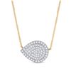 Image 1 : Diamond Teardrop Necklace 1/4 Cttw 10kt Yellow Gold