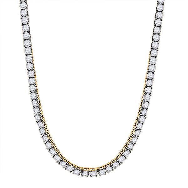 Mens Diamond 26" Tennis Chain Necklace 25-3/8 Cttw 10kt Yellow Gold