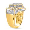 Image 3 : Mens Diamond Statement Cluster Star Ring 1-3/4 Cttw 10kt Yellow Gold