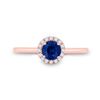 Image 2 : Blue Sapphire Diamond Solitaire Ring 7/8 Cttw 14kt Rose Gold