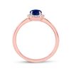 Image 3 : Blue Sapphire Diamond Solitaire Ring 7/8 Cttw 14kt Rose Gold