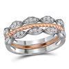 Image 1 : Diamond Stackable Rope Band Ring 1/5 Cttw 10kt Two-tone Gold