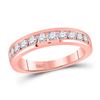 Image 1 : Diamond Wedding Single Row Band 3/4 Cttw 14kt Rose Gold