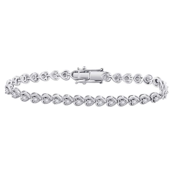 Diamond Heart Tennis Bracelet 1 Cttw Sterling Silver