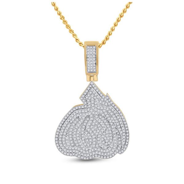 Mens Diamond Allah Islam Charm Pendant 1 Cttw 14kt Yellow Gold