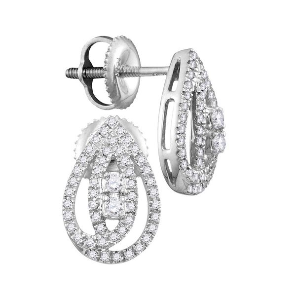 Diamond Teardrop Earrings 1/4 Cttw 10kt White Gold