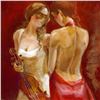Image 2 : Lena Sotskova, "Secrets" Hand Signed, Artist Embellished Limited Edition Giclee on Canvas with COA.