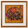 Image 1 : Lu Hong, "Fire Pig (1997)" Framed Original Mixed Media Painting, Hand Signed with Letter of Authenti