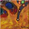 Image 2 : Lu Hong, "Fire Pig (1997)" Framed Original Mixed Media Painting, Hand Signed with Letter of Authenti