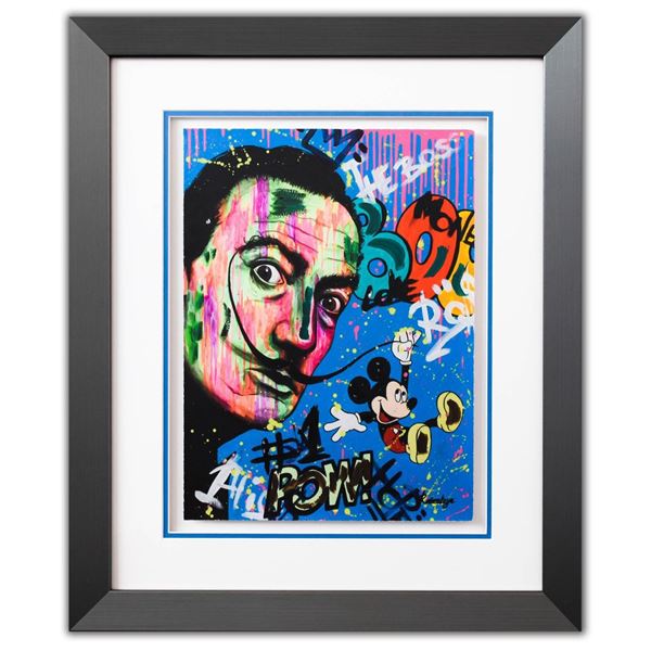 Nastya Rovenskaya- Original Mixed Media on Paper "Playing His Mustache"