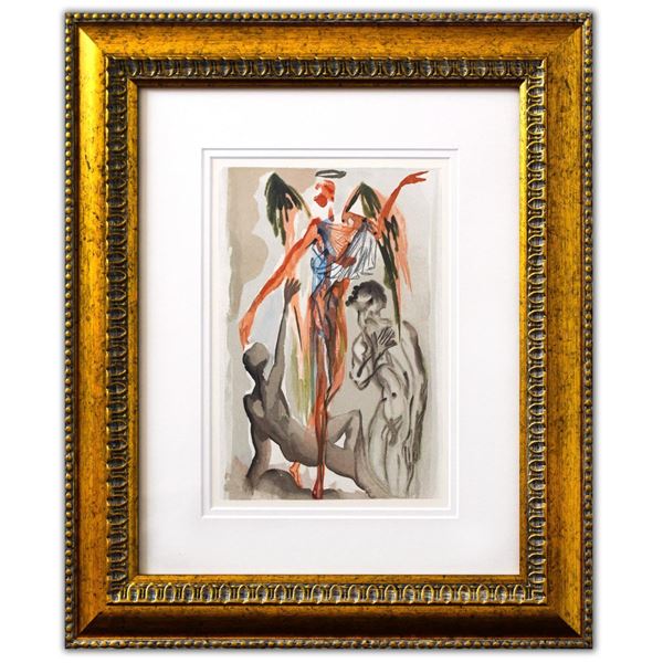 Salvador Dali- Original Color Woodcut on B.F.K. Rives Paper "Purgatory 32"