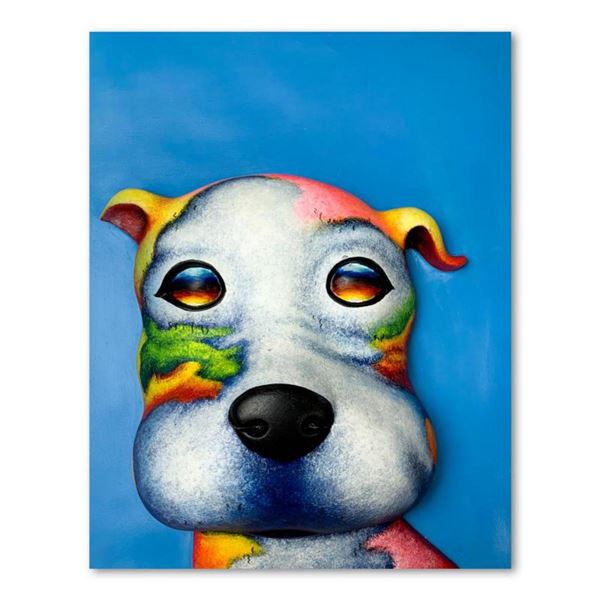 Wang, "Duke" Hand Painted Limited Edition Bas Relief Sculpture, Numbered 7/99, Hand Signed and Lette