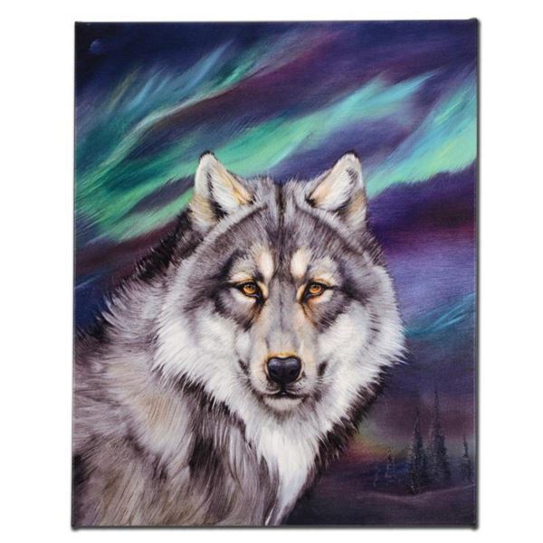 "Wolf Lights II" Limited Edition Giclee on Canvas by Martin Katon, Numbered and Hand Signed. This pi