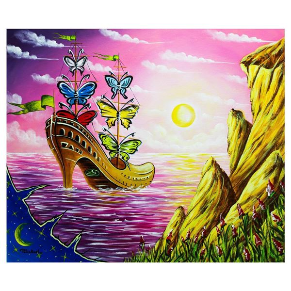 Eugene Poliarush- Original Oil on Canvas "Unique Sailboat"